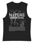 Nature is Bisexual Pride Shirt Graphic on front of Black Relaxed Fit Sleeveless Tank Top Relaxed Fit Sleeveless Tank Top