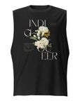 Indigiqueer Pride Vintage Flower Design on front of Black Relaxed Fit Sleeveless Tank Top Relaxed Fit Sleeveless Tank Top