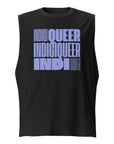 Indigiqueer Pride Lavender Word Art on front of Relaxed Fit Sleeveless Tank Top Relaxed Fit Sleeveless Tank Top