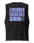 Third Gender Pride Lavender Word Block Art on front of Black Sleeveless Tank Top Relaxed Fit Sleeveless Tank Top