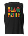 BlaQ Pride Geometric Design Iconic African Culture Colors on Black Relaxed Fit Sleeveless Tank Top Relaxed Fit Sleeveless Tank Top