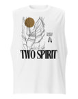 Two Spirit Pride Shirt Turtle Island on front of White Relaxed Fit Sleeveless Tank Top Relaxed Fit Sleeveless Tank Top