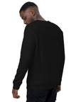 BlaQ Pride Geometric Design Iconic African Culture Colors on Black Organic Cotton Raglan Sweatshirt Organic Raglan Sweatshirt