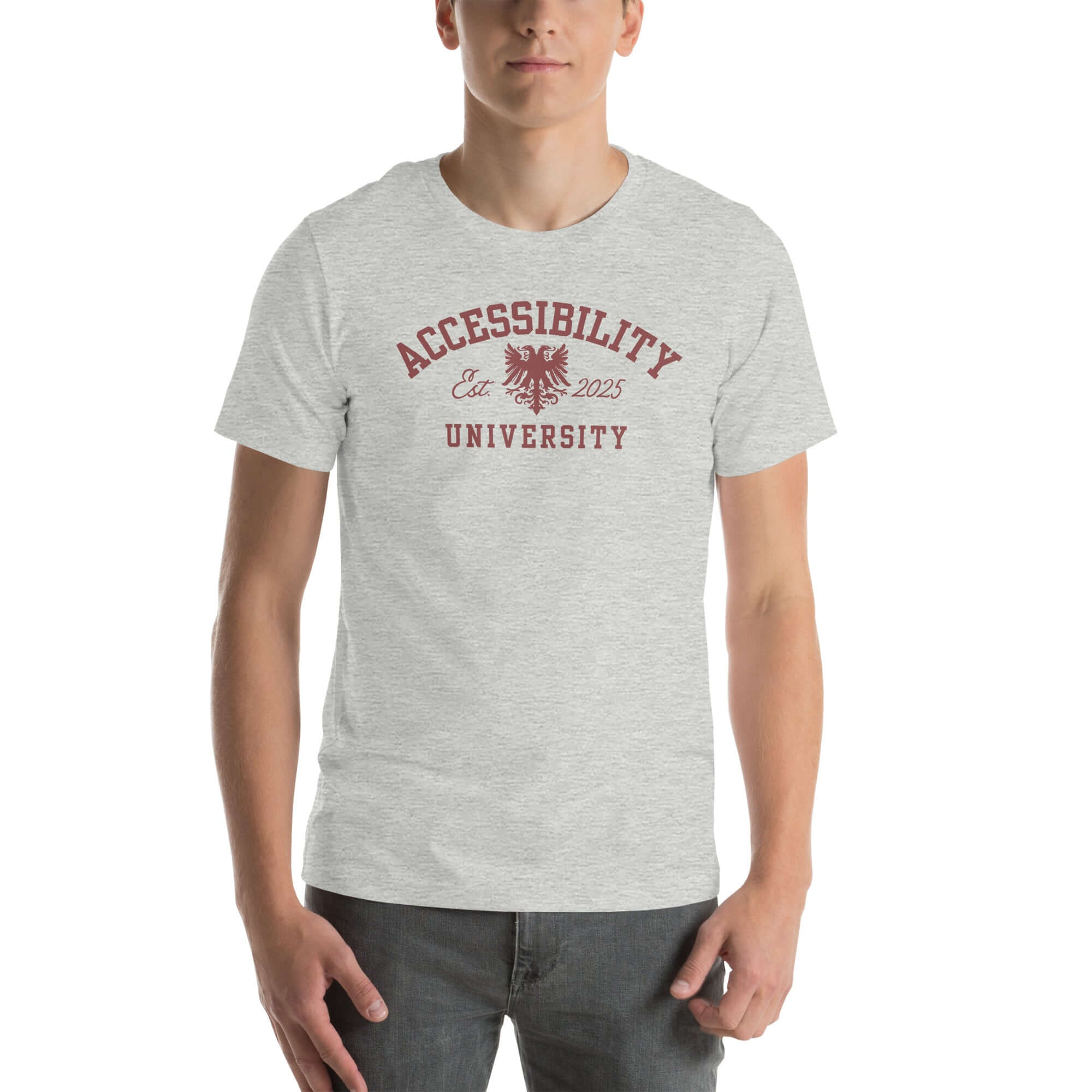 Accessibility University Disability Pride Tee on Black, Grey or White Relaxed fit T-shirt Relaxed Fit T-Shirt