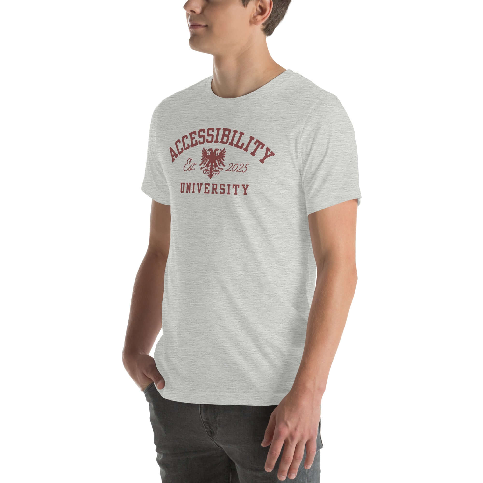 Accessibility University Disability Pride Tee on Black, Grey or White Relaxed fit T-shirt Relaxed Fit T-Shirt