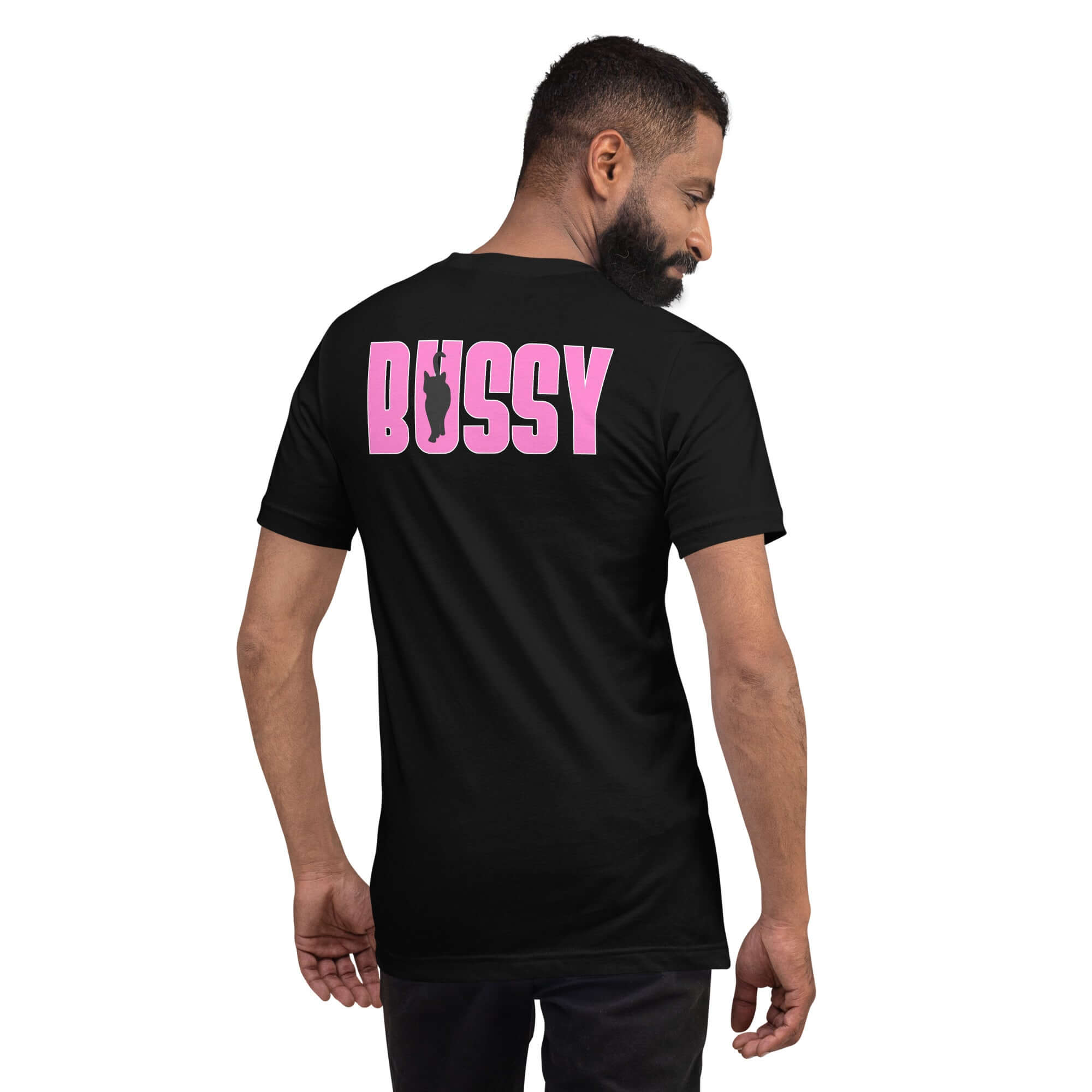 Bussy Cat Club Gay Pride Tboy Pride Black and Pink Relaxed Fit T-shirt Relaxed Fit T-Shirt