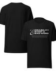 Disability is not a bad word Disability Pride on front of Black Relaxed fit T-shirt Relaxed Fit T-Shirt