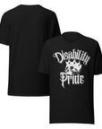 Disability Pride Punk Design Skull with Crown on front of Black Relaxed Fit T-Shirt Relaxed Fit T-Shirt