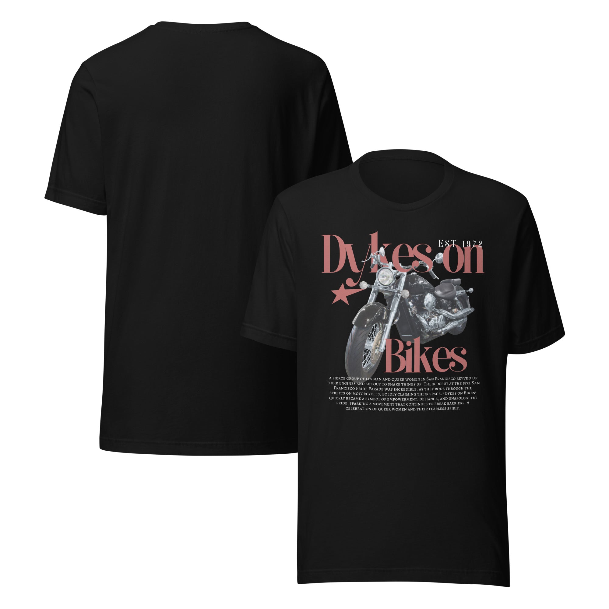 Dykes on Bikes Tee Lesbian Pride Black Relaxed Fit T-shirt Relaxed Fit T-Shirt