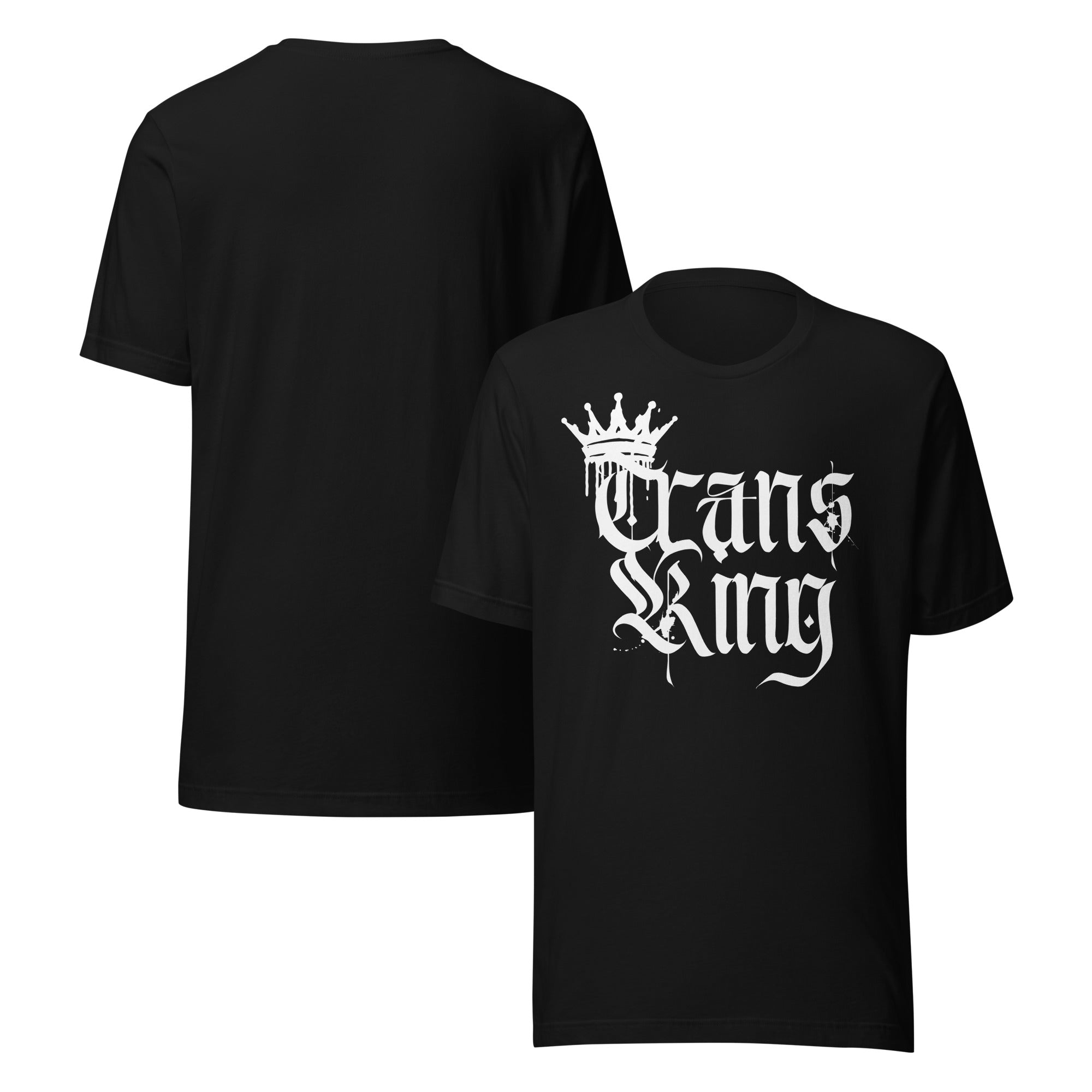 Trans King and Crown and Wednesday Font Black Relaxed Fit T-shirt Relaxed Fit T-Shirt