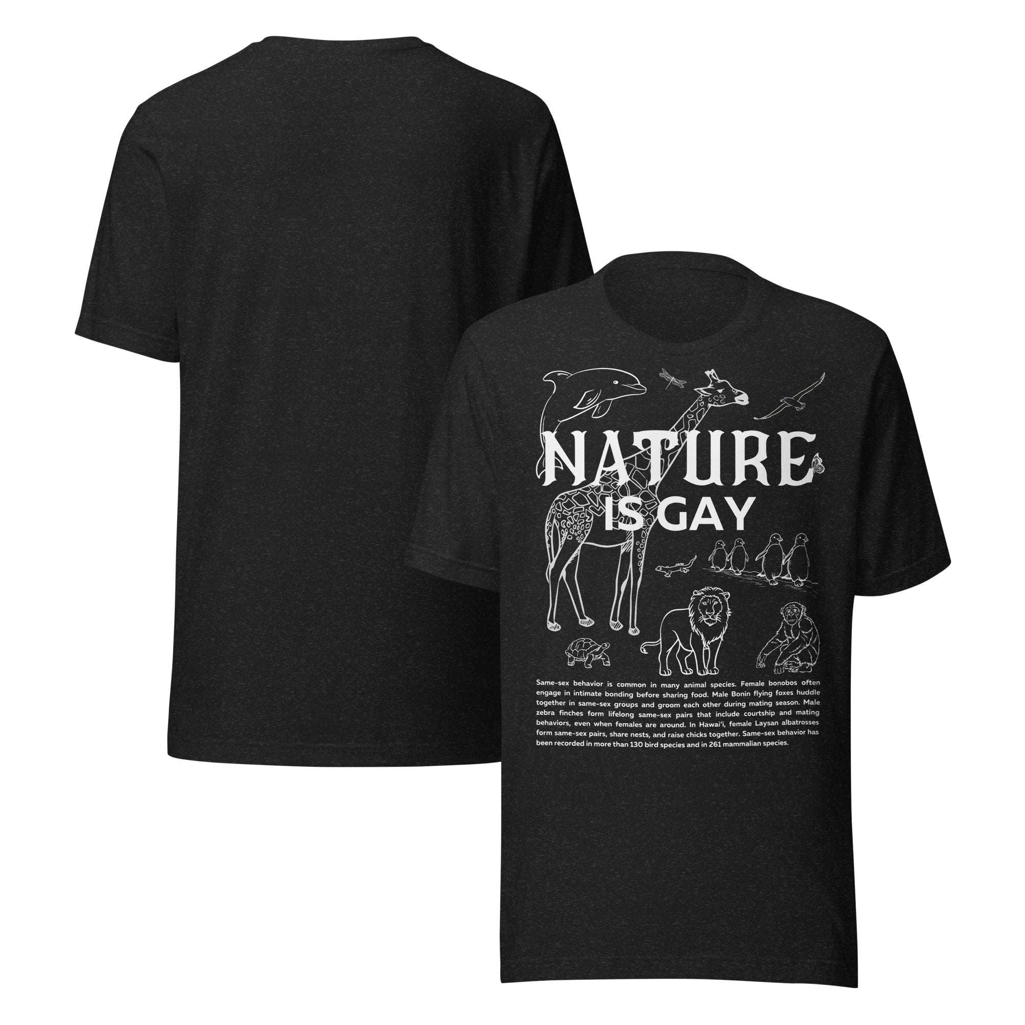 Nature is Gay Pride Shirt for Pride on front of Black Relaxed Fit T-Shirt Relaxed Fit T-Shirt