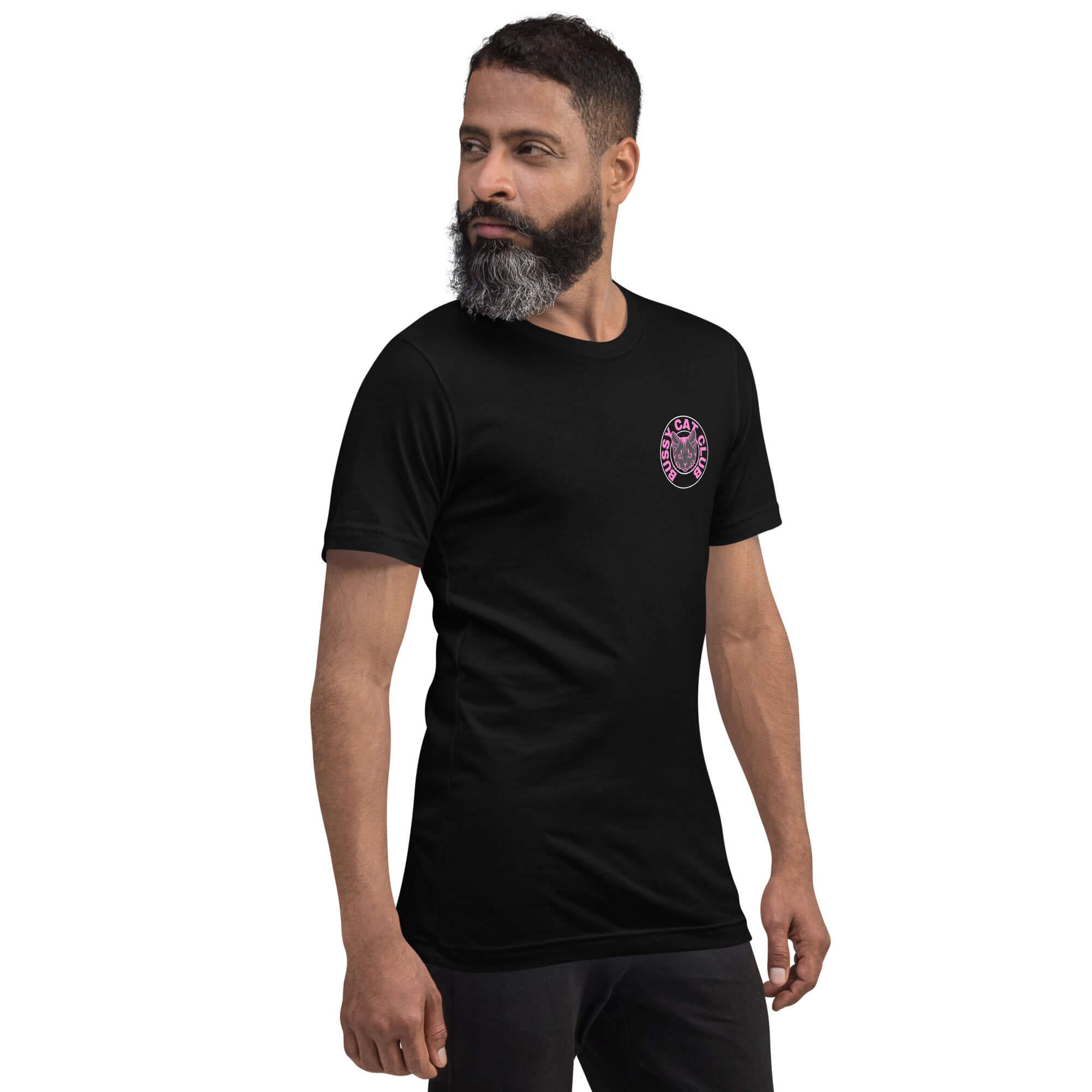 Bussy Cat Club Gay Pride Tboy Pride Black and Pink Relaxed Fit T-shirt Relaxed Fit T-Shirt