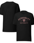 Accessibility University Disability Pride Tee on Black, Grey or White Relaxed fit T-shirt Relaxed Fit T-Shirt