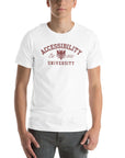 Accessibility University Disability Pride Tee on Black, Grey or White Relaxed fit T-shirt Relaxed Fit T-Shirt