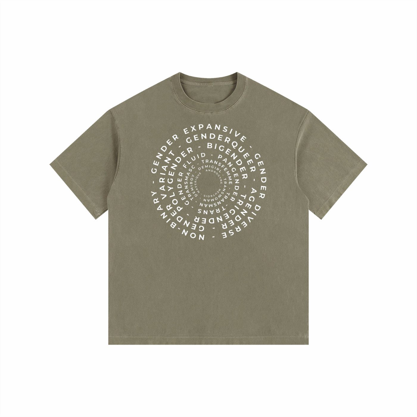 Gender Identity Word Art Size Inclusive Vintage Washed Oversize Tee Vintage Wash Oversize Tee