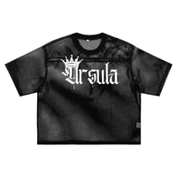 Ursula Lesbian Pride Queer Sea Witch WLW Black See-through Boxy Net T-Shirt See-through Boxy Net T-Shirt