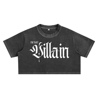 I'm That Villain Best Seller Front Design now on Snow Washed Crop Top