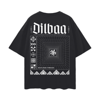 Dilbaa Two-Spirit Pride Shirt Navajo Nation Pride Black Oversize Deep Drop Shoulder Tee Oversize Deep Drop Shoulder Tee - 190 GSM
