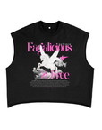 Fagalicious & Free Pegasus Bi Pride Black French Terry Boxy Tank Top French Terry Boxy Tank Top