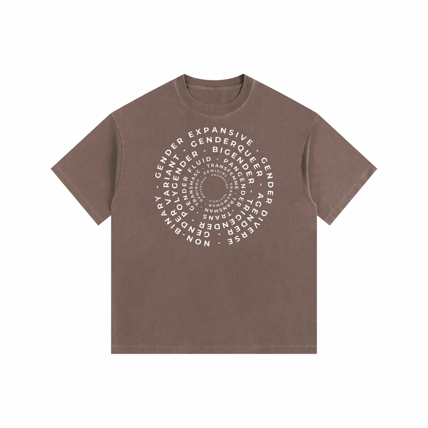 Gender Identity Word Art Size Inclusive Vintage Washed Oversize Tee Vintage Wash Oversize Tee