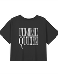 Femme Queen Realness Gay Pride Crop Top back of Black Baby Tee Seamless T-Shirt