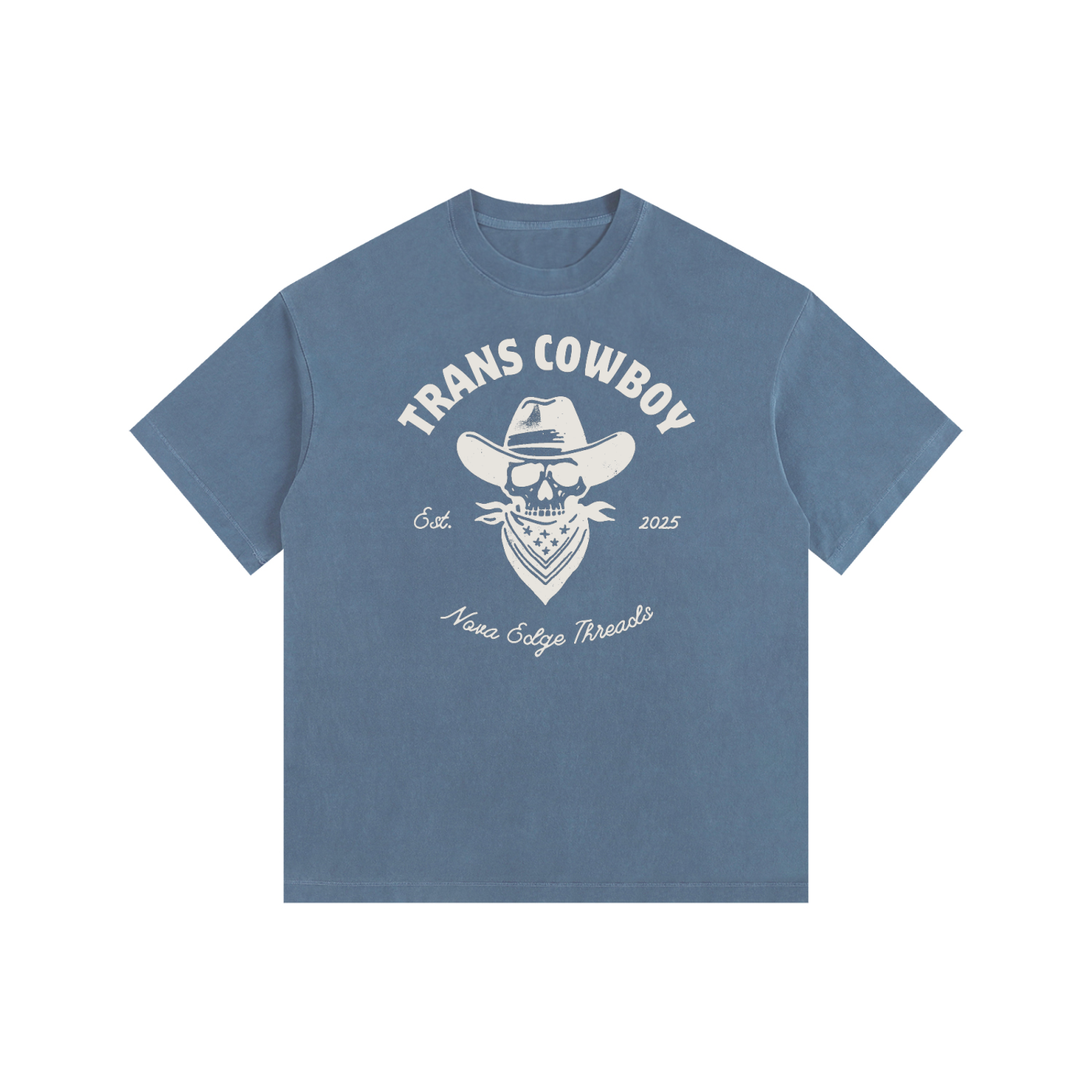 Trans Cowboy Size Inclusive Pride T-Shirt Vintage Washed Oversize Tee Vintage Wash Oversize Tee