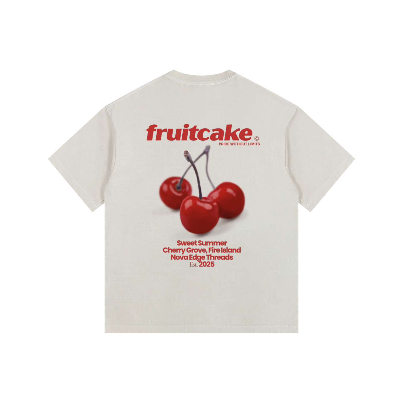 Fruitcake Gay Pride Cherry Grove Fire Island Size Inclusive Vintage Wash Oversize Tee Vintage Wash Oversize Tee