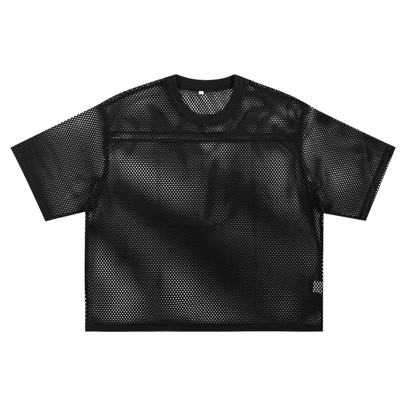 NYC Top Brooklyn Book your reservations on back of Black See-through Boxy Net T-shirt See-through Boxy Net T-Shirt