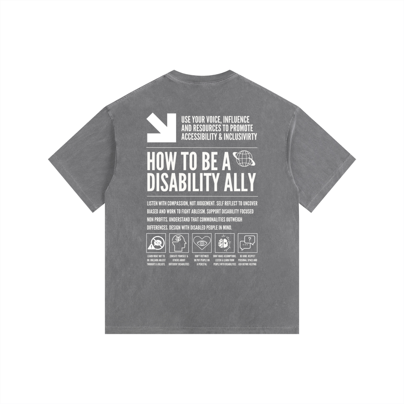 How to be a Disability Ally Size Inclusive Vintage Washed Oversized Tee Vintage Wash Oversize Tee