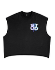 Still Titties Under Dis STUD Pride Black French Terry Boxy Tank Top French Terry Boxy Tank Top