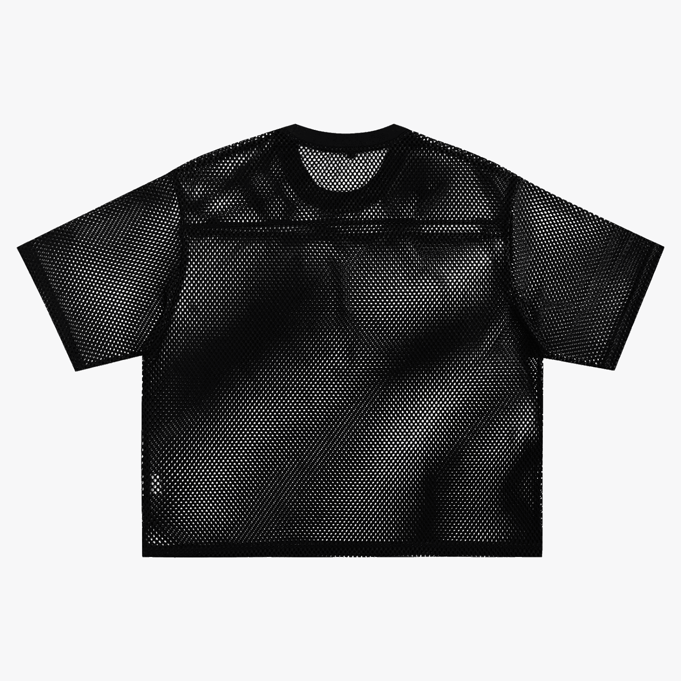 Queer Pride Punk Tattoo Inspired Design on front of Black See-through Boxy Net T-shirt See-through Boxy Net T-Shirt