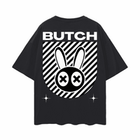 Butch Pride Graphic T-Shirt Mad Rabbit Style on back of Black Oversize Deep Drop Shoulder Tee Oversize Deep Drop Shoulder Tee - 190 GSM