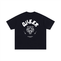 Queer Pride Tattoo Inspired Tiger Design on front of Black Size Inclusive Oversize Tee Size Inclusive Oversize Tee