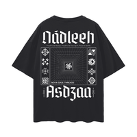 Nádleeh Asdzaa Two-Spirit Pride Navajo Nation Graphic Tee Streetwear Black Oversize Deep Drop Shoulder Tee Oversize Deep Drop Shoulder Tee - 190 GSM