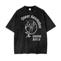 Queer Revolution Global Force Gothic Heart Graphic Tee Acid Wash Oversize Tee Acid Wash Oversize T-Shirt