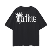 Latine Graphic T-Shirt Intersectional Pride on Black Oversize Deep Drop Shoulder Tee Oversize Deep Drop Shoulder Tee - 190 GSM