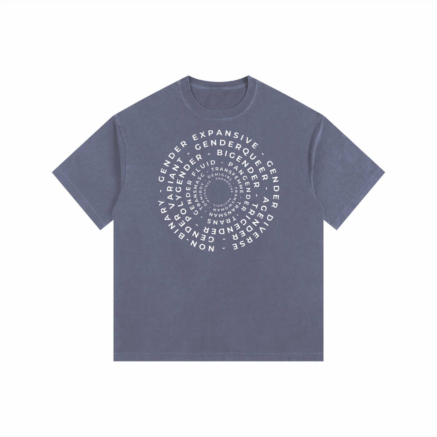 Gender Identity Word Art Size Inclusive Vintage Washed Oversize Tee Vintage Wash Oversize Tee