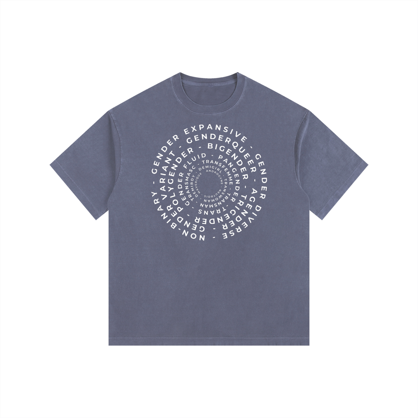 Gender Identity Word Art Size Inclusive Vintage Washed Oversize Tee Vintage Wash Oversize Tee
