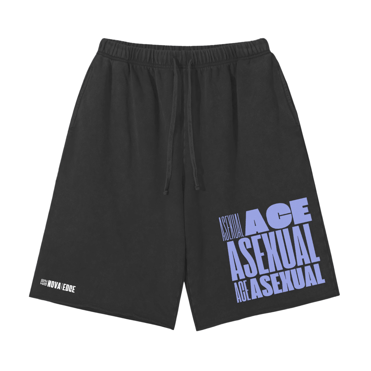 Asexual Pride Ace Pride Snow Washed Raw Hem Shorts