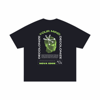 Decolonize Your Mind Protest T-Shirt back of Black Size Inclusive Oversize Tee Size Inclusive Oversize Tee