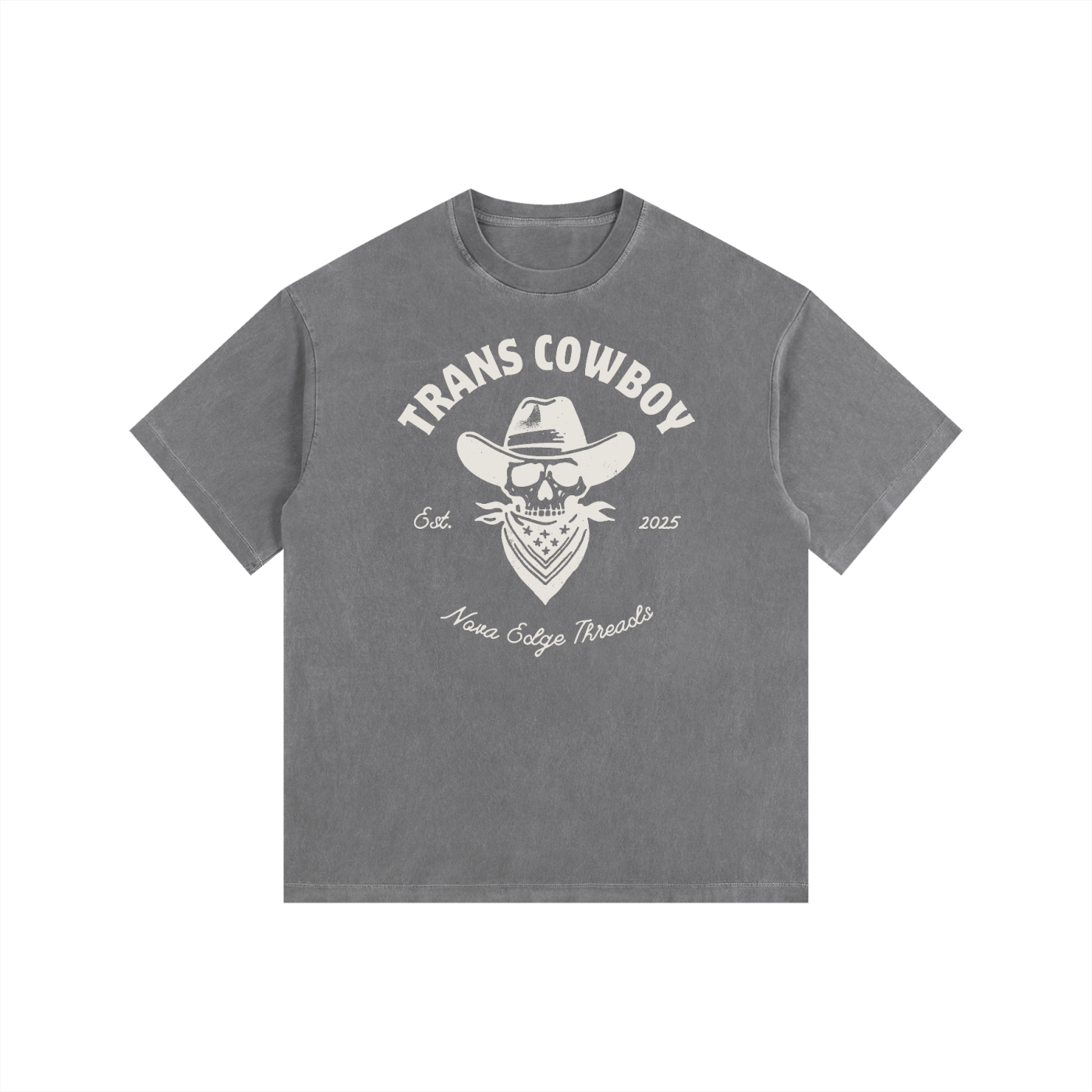 Trans Cowboy Size Inclusive Pride T-Shirt Vintage Washed Oversize Tee Vintage Wash Oversize Tee