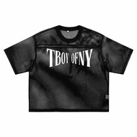 T Boy of NY Trans Pride Boxing Mesh Tee Black See-through Boxy Net T-shirt See-through Boxy Net T-Shirt