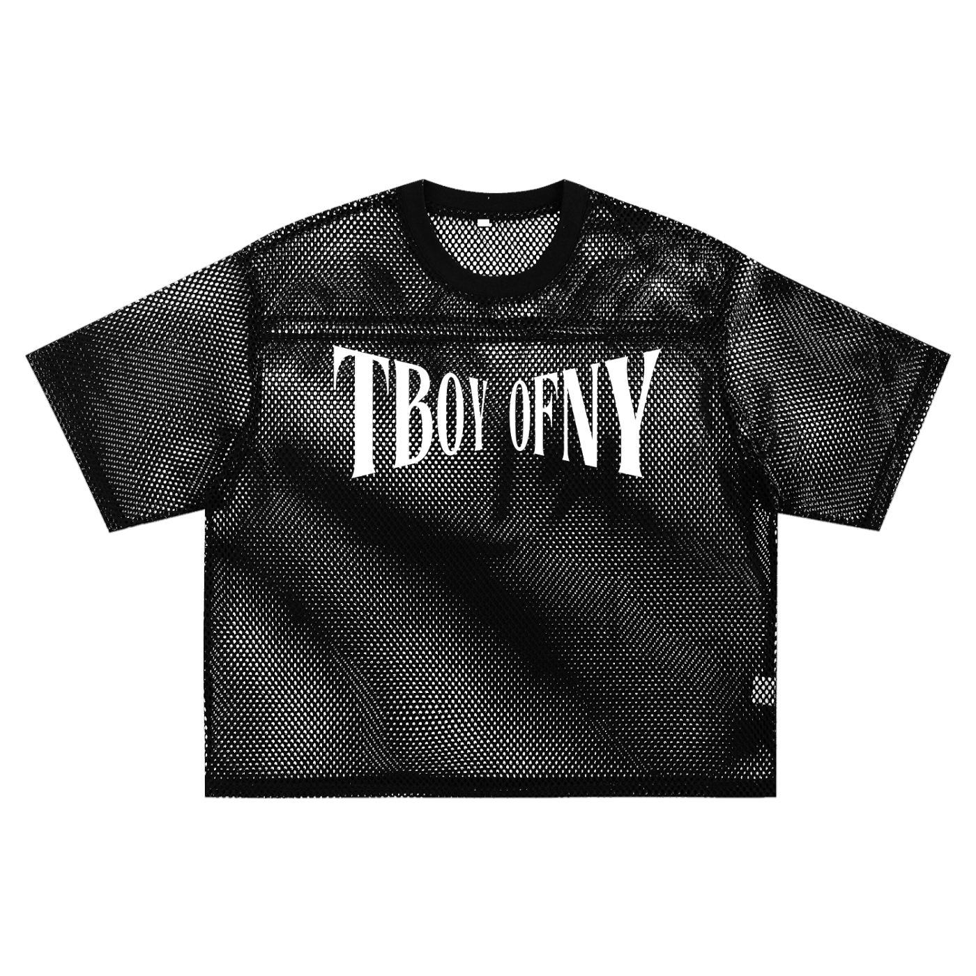 T Boy of NY Trans Pride Boxing Mesh Tee Black See-through Boxy Net T-shirt See-through Boxy Net T-Shirt