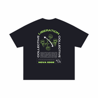 Collective Liberation Protest Tee back of Black Size Inclusive Oversize Tee Size Inclusive Oversize Tee
