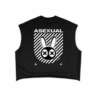 Asexual Mad Rabbit Asexual Pride Tank Black French Terry Boxy Tank Top French Terry Boxy Tank Top