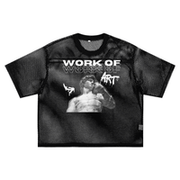Work of Art Trans Pride Non Binary Pride Black Mesh Boxy T-Shirt