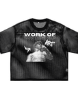 Work of Art Trans Pride Non Binary Pride Black Mesh Boxy T-Shirt