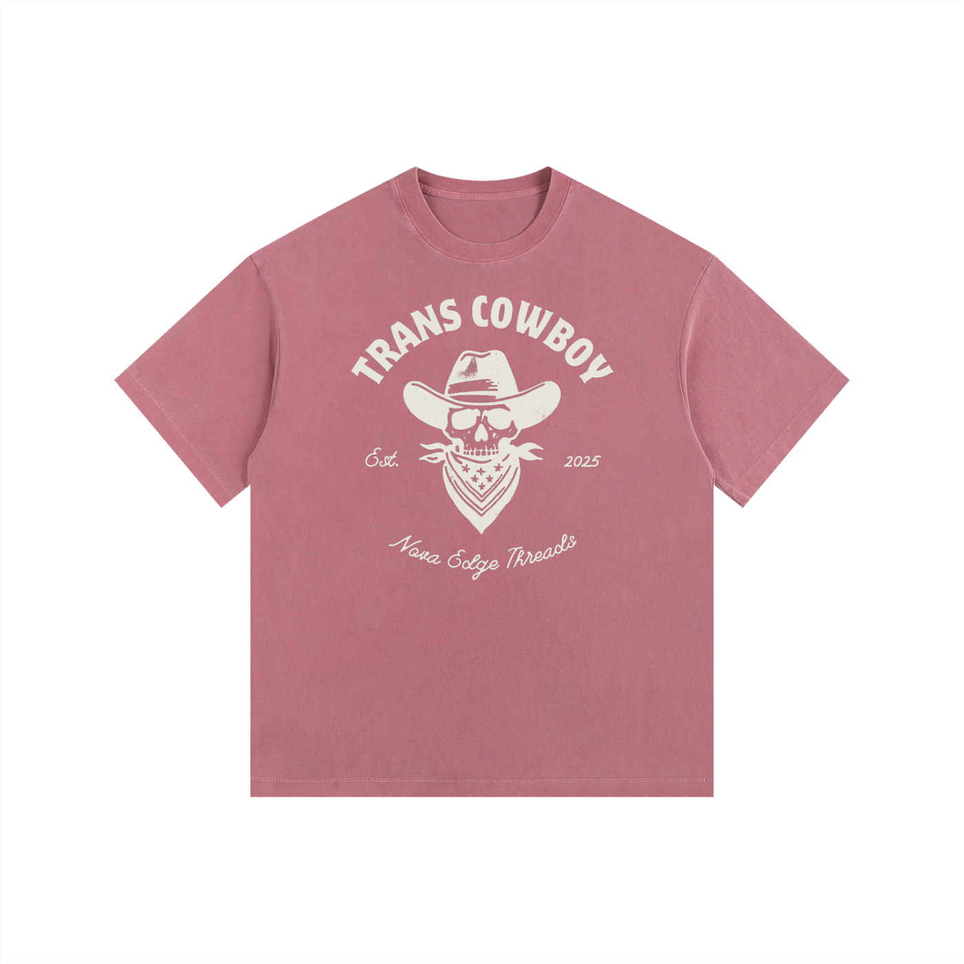 Trans Cowboy Size Inclusive Pride T-Shirt Vintage Washed Oversize Tee Vintage Wash Oversize Tee
