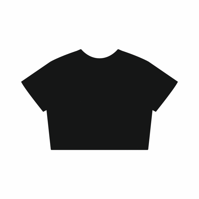 Disability is NOT a bad word Little People Pride Black Seamless Mini Tee Seamless Mini Tee Back View is Plain Black Pride Tee