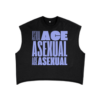 Ace Asexual Pride Tank Lavender Wordblock Black French Terry Boxy Tank Top